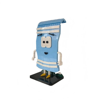 Retro Adult Animation Blue Towel Brickheadz Building Kit | LEGO-Compatible MOC - 2
