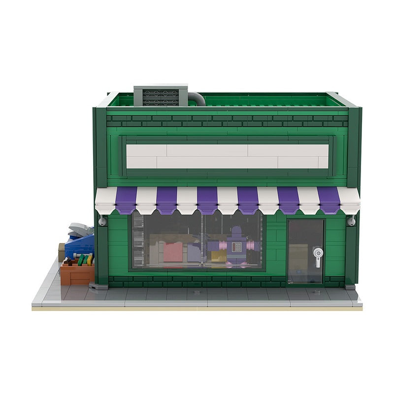 Retro Animated Comic Card Shop Modular Building Kit | LEGO-Compatible MOC - 5