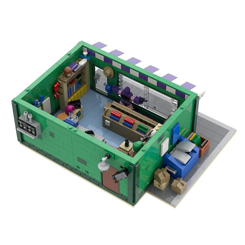 Retro Animated Comic Card Shop Modular Building Kit | LEGO-Compatible MOC - 6