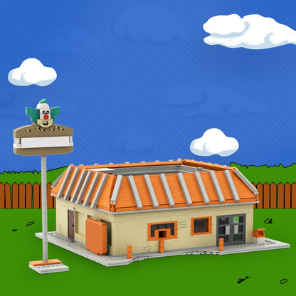 Retro Animated Sitcom Burger Restaurant Building Kit | LEGO-Compatible MOC - 1