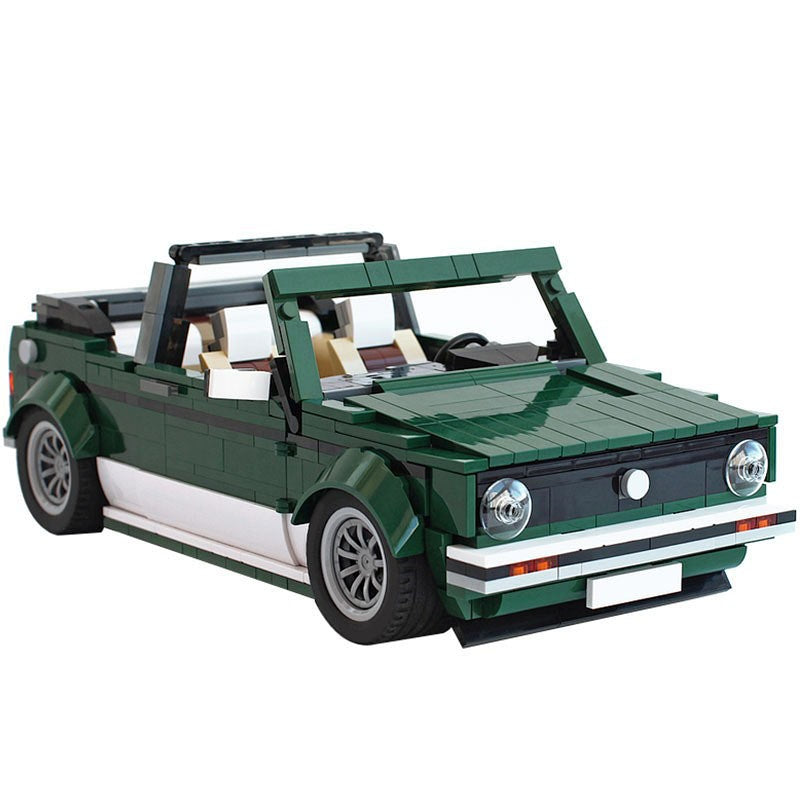Retro Cabriolet MK1 Style Vintage Compact Convertible Building Kit | LEGO-Compatible MOC - 4