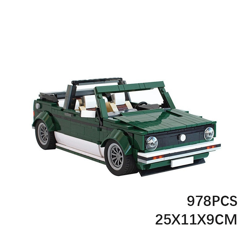 Retro Cabriolet MK1 Style Vintage Compact Convertible Building Kit | LEGO-Compatible MOC - 5