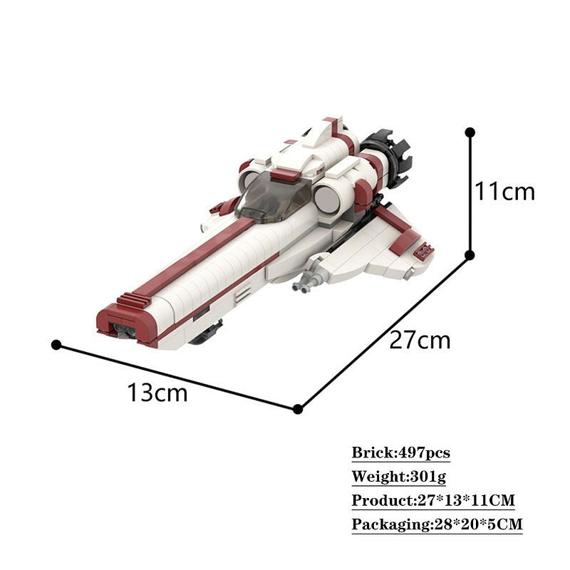 Retro Colonial Space Fighter MOC Building Kit | Mid-Scale Starfighter - 3
