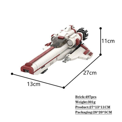 Retro Colonial Space Fighter MOC Building Kit | Mid-Scale Starfighter - 3