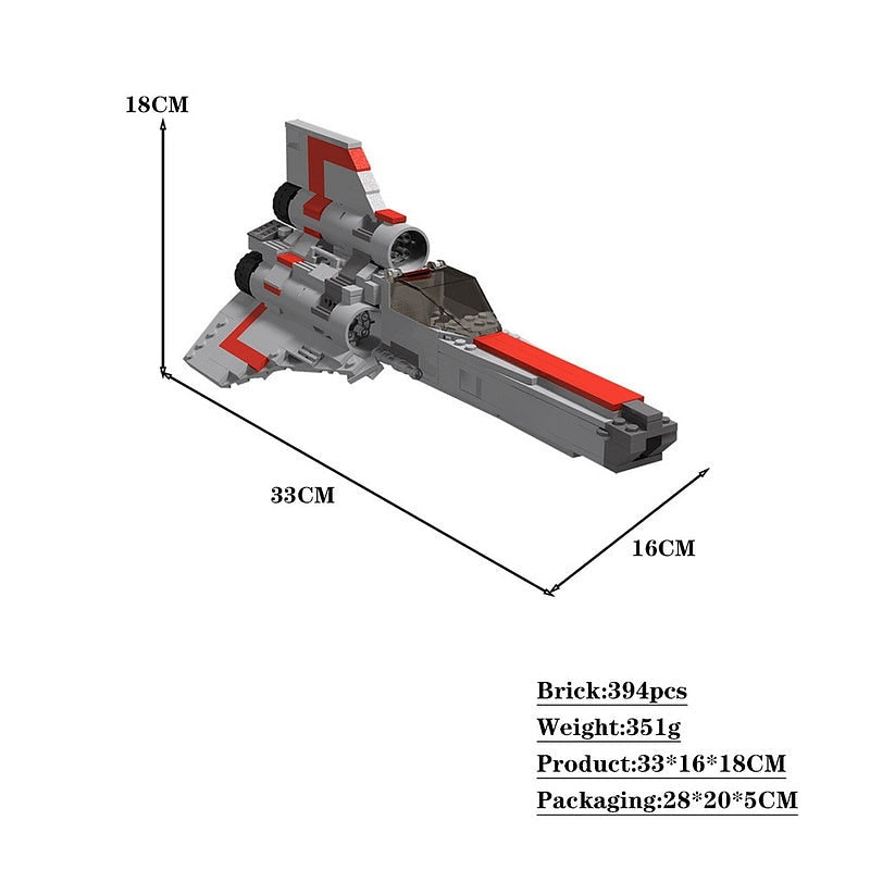 Retro Colonial Space Fighter MOC Building Kit | Mid-Scale Starfighter - 5