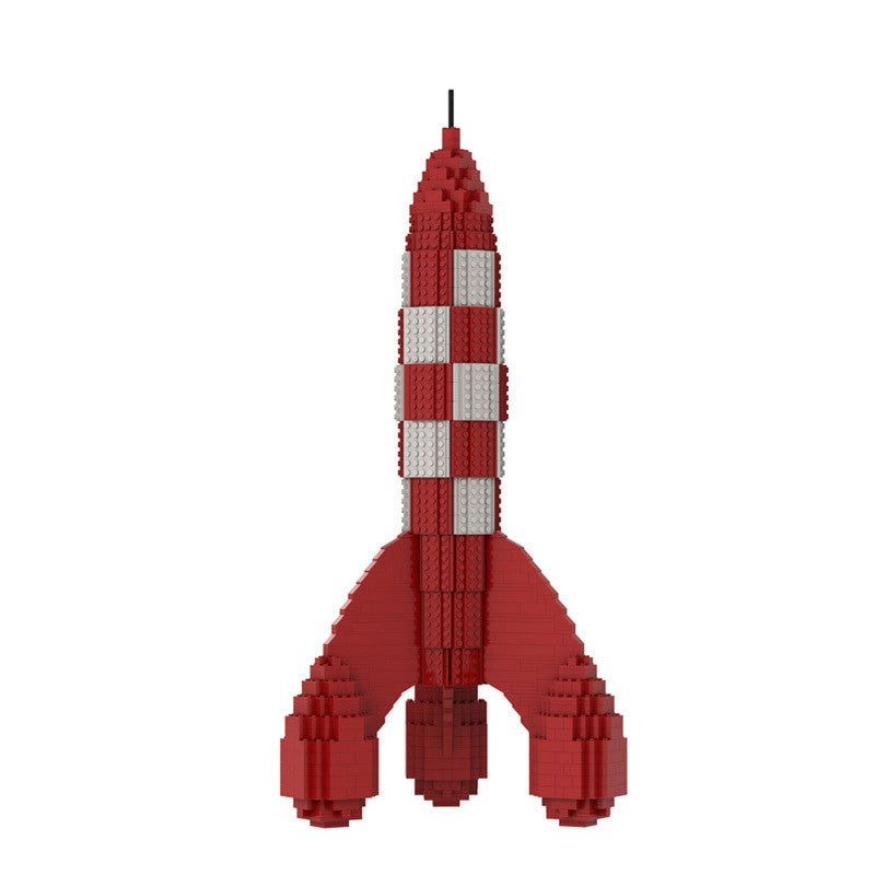 Retro Comic Moon Rocket Building Kit | LEGO-Compatible MOC - 3