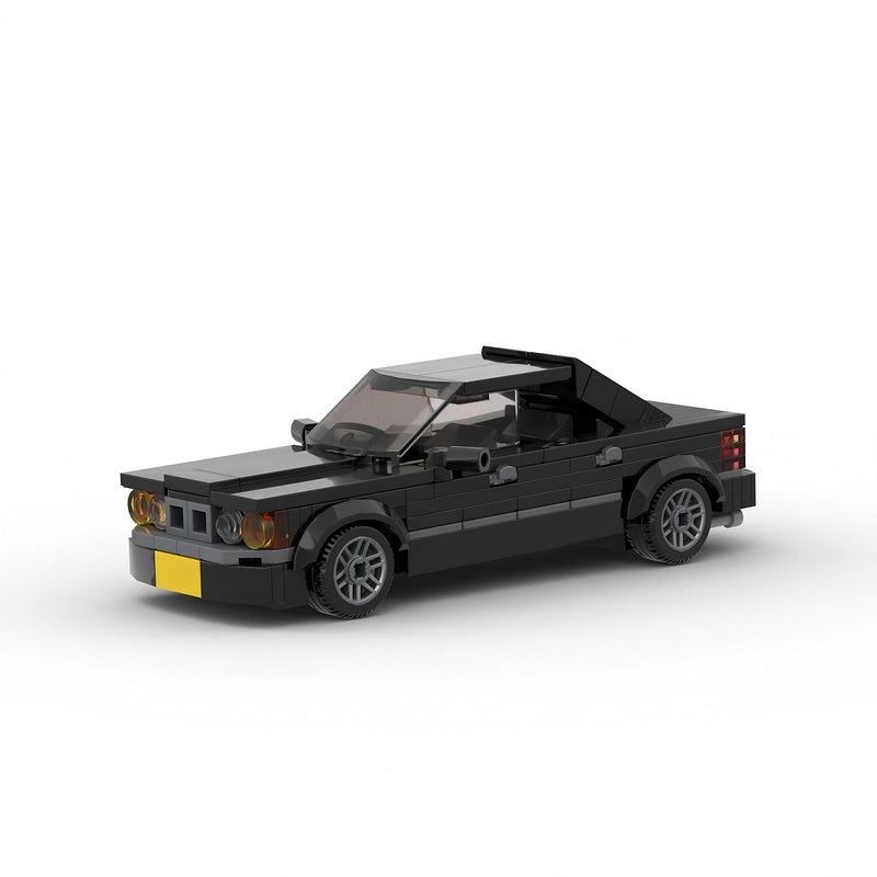 Retro E34 M5 Style Black Sport Sedan Building Kit | 6-Wide | LEGO-Compatible MOC - 1