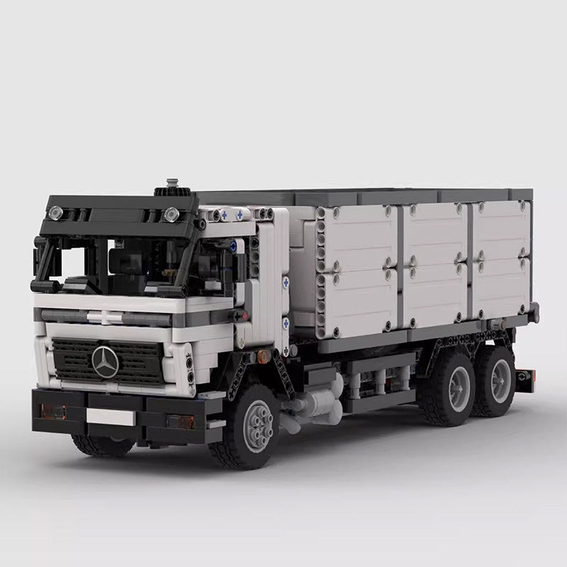 Retro European 3-Axle Hookloader Truck Building Kit | LEGO-Compatible MOC - 2