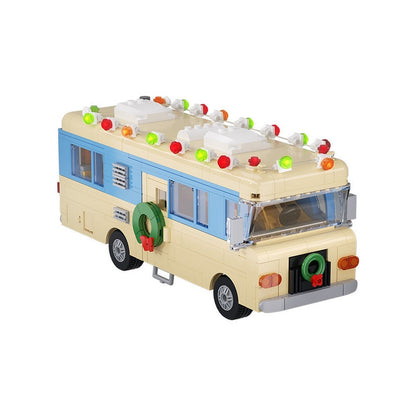 Retro Family RV Car MOC Building Kit | Christmas Camper Vehicle - 1