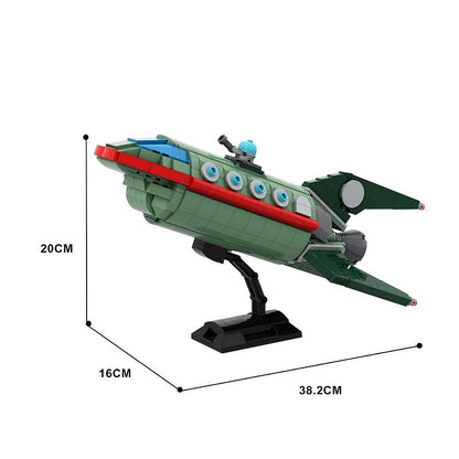 Retro Future Delivery Spaceship MOC Building Kit | Sci-Fi Cargo Vehicle - 2