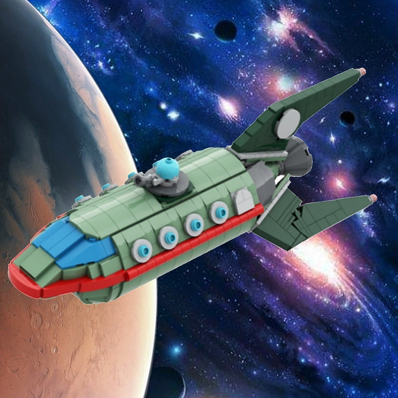 Retro Future Delivery Spaceship MOC Building Kit | Sci-Fi Cargo Vehicle - 4