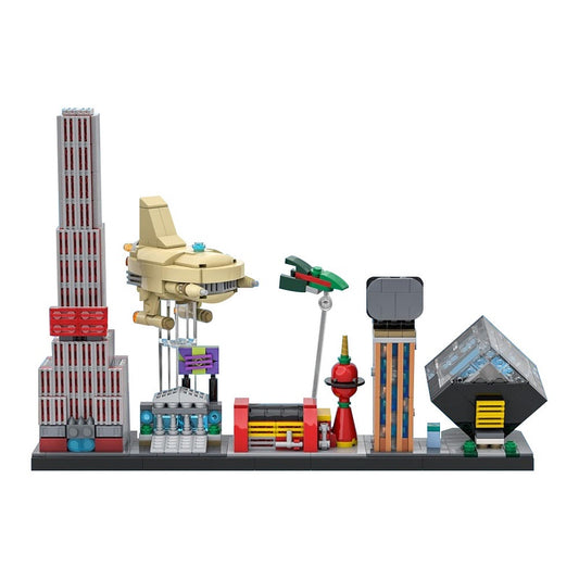 Retro Future Sci-Fi Skyline Building Kit | LEGO-Compatible MOC - 3