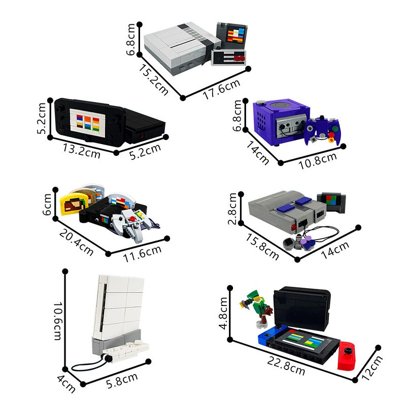 Retro Gaming Console 7-in-1 Building Kit Collection | LEGO-Compatible MOC - 1