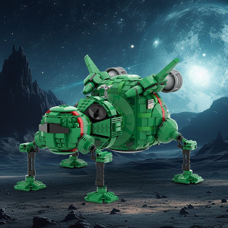 Retro Green Sci-Fi Shuttle MOC Spacecraft Building Kit - 2