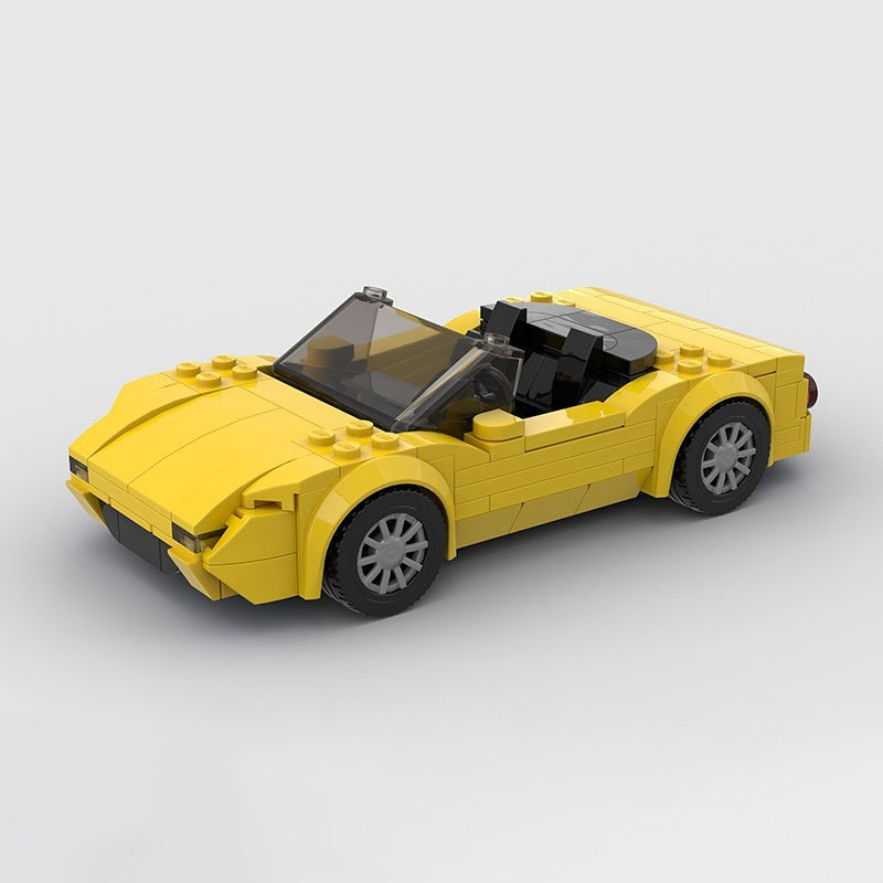 Retro Japanese Roadster Sports Car Building Kit | LEGO-Compatible MOC - 10