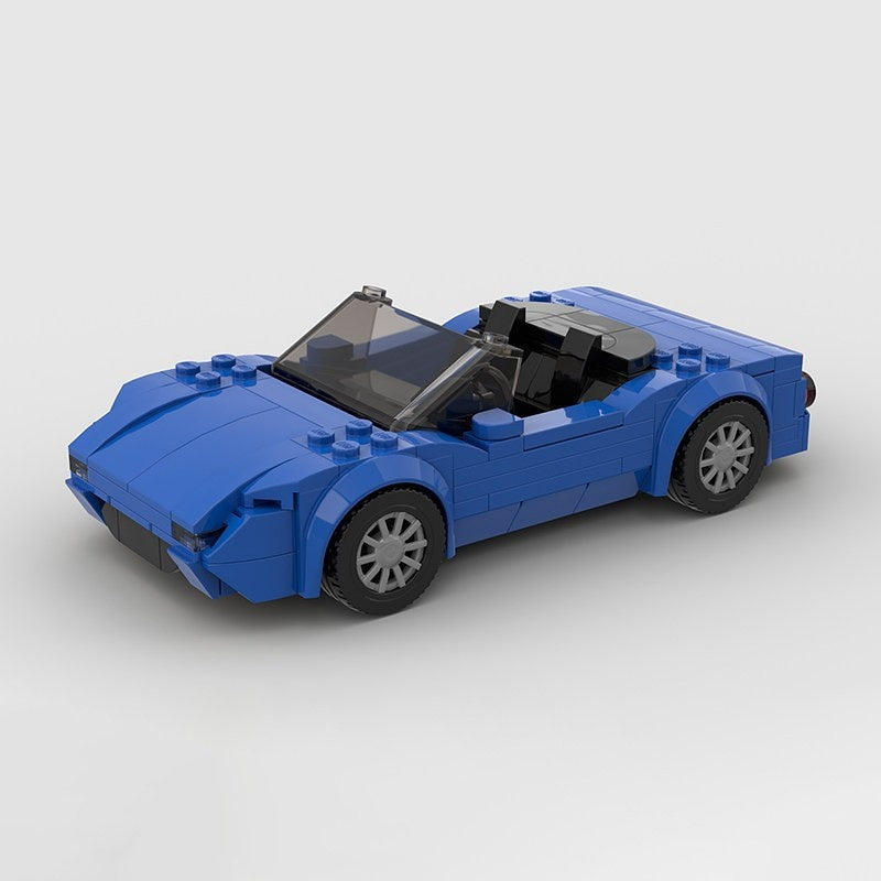 Retro Japanese Roadster Sports Car Building Kit | LEGO-Compatible MOC - 2