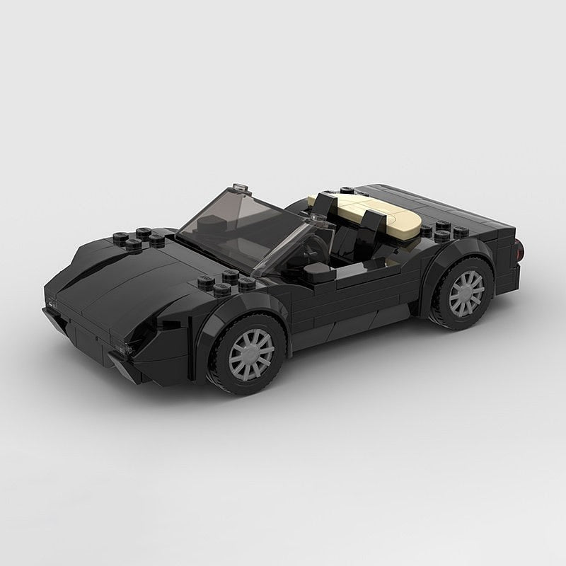 Retro Japanese Roadster Sports Car MOC Building Kit - 4