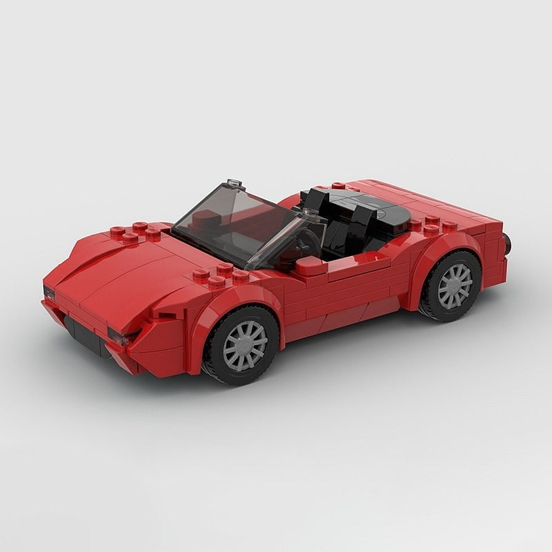 Retro Japanese Roadster Sports Car MOC Building Kit - 9
