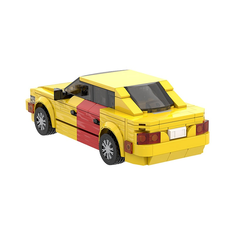 Retro Lawyer Sedan MOC Building Kit | Yellow Red-Door Car - 6