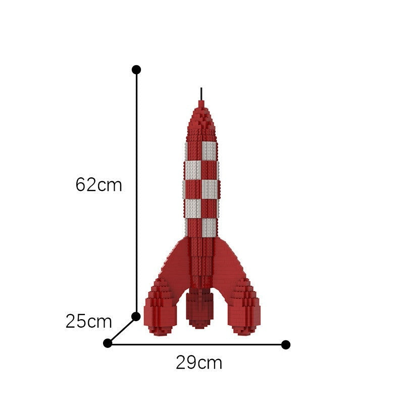 Retro Moon Rocket MOC Building Kit | Vintage Space Exploration Model - 3