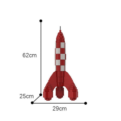Retro Moon Rocket MOC Building Kit | Vintage Space Exploration Model - 3