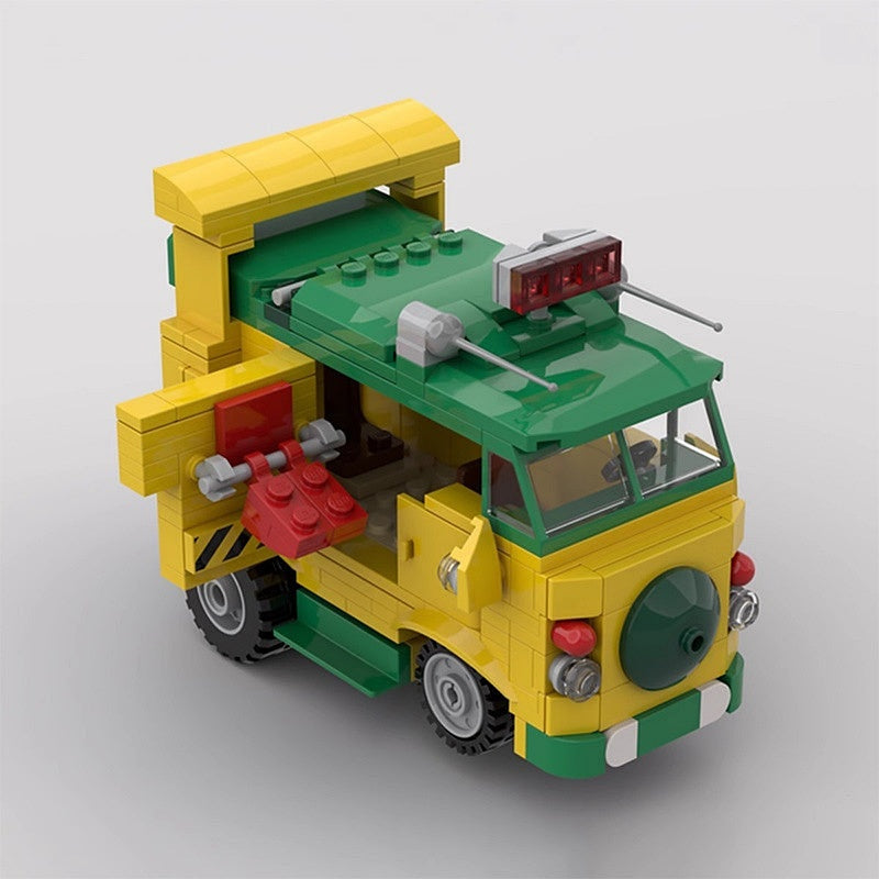 Retro Mutant Turtle Van MOC Vehicle Building Kit - 2