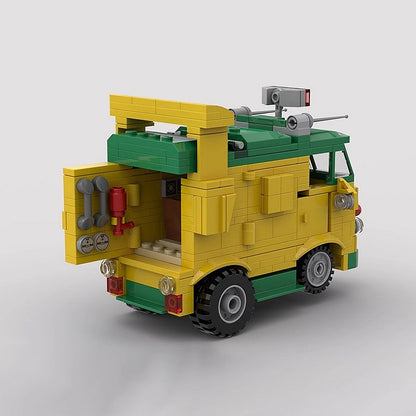 Retro Mutant Turtle Van MOC Vehicle Building Kit - 3