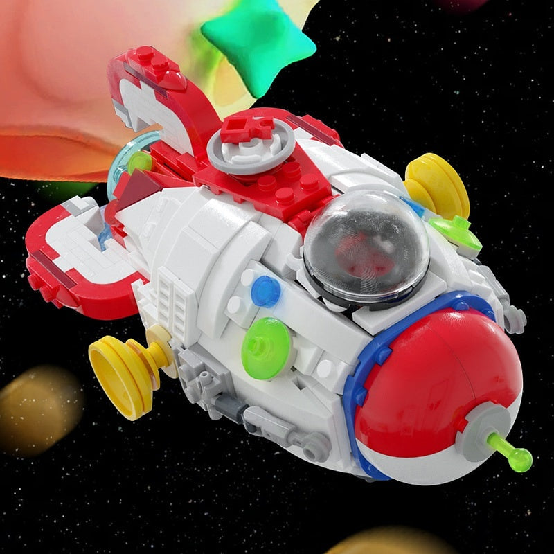 Retro Red Rocket Ship MOC Building Kit | Vintage Spacecraft Model - 4