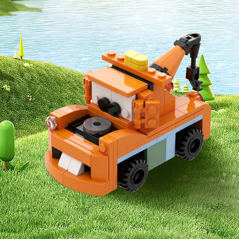 Retro Rust Tow Truck Building Kit | 6 Stud Wide | LEGO-Compatible MOC - 1
