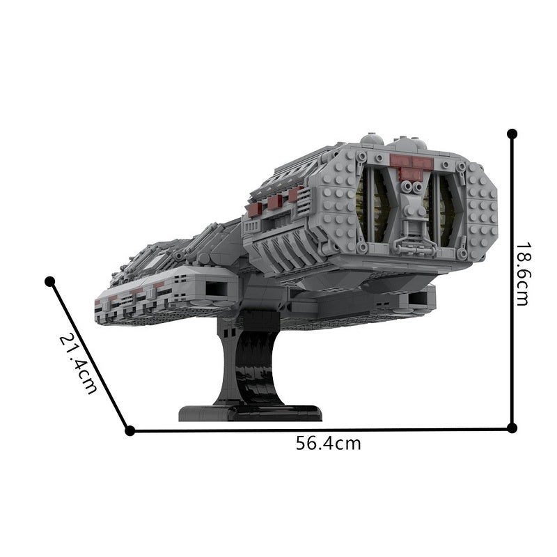 Retro Sci-Fi Capital Space Battleship Building Kit | LEGO-Compatible MOC - 1