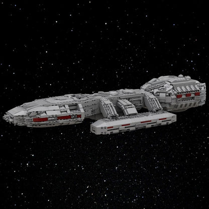 Retro Sci-Fi Capital Space Battleship Building Kit | LEGO-Compatible MOC - 2