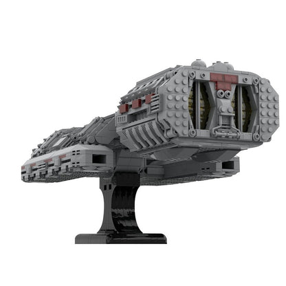 Retro Sci-Fi Capital Space Battleship Building Kit | LEGO-Compatible MOC - 4