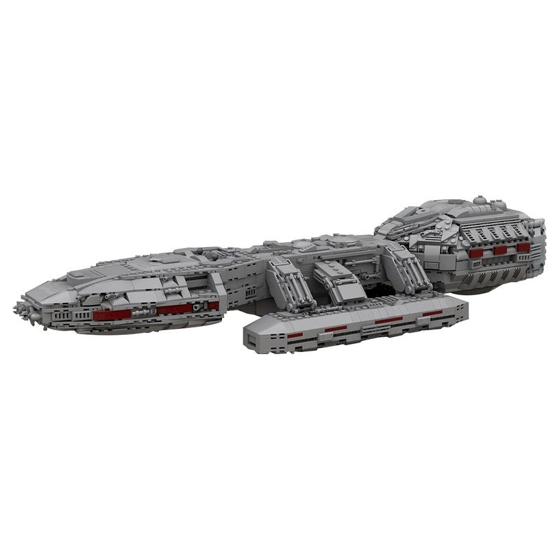 Retro Sci-Fi Capital Space Battleship Building Kit | LEGO-Compatible MOC - 5