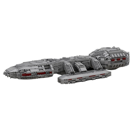 Retro Sci-Fi Capital Space Battleship Building Kit | LEGO-Compatible MOC - 5