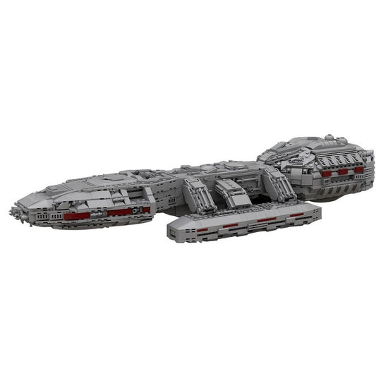 Retro Sci-Fi Capital Space Battleship Building Kit | LEGO-Compatible MOC - 5