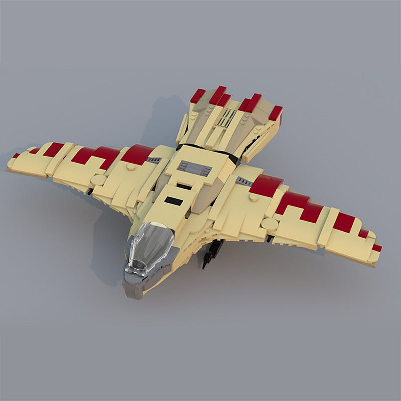 Retro Sci-Fi Hawk Fighter MOC Building Kit | Futuristic Starfighter Model - 2