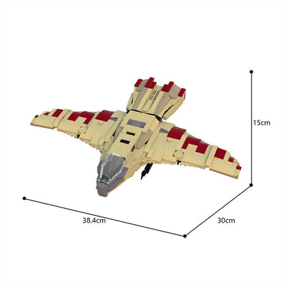 Retro Sci-Fi Hawk Fighter MOC Building Kit | Futuristic Starfighter Model - 4