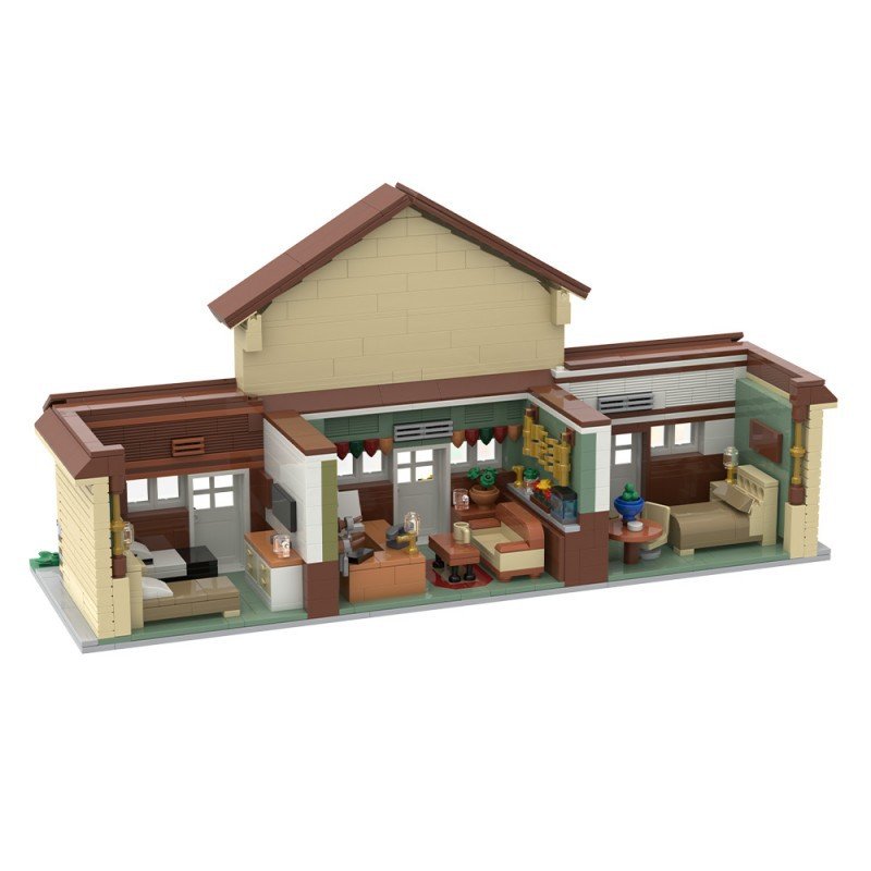 Retro Small Town Motel Building Set MOC | LEGO-Compatible Roadside Inn Diorama - 1