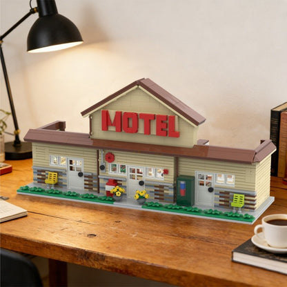 Retro Small Town Motel Building Set MOC | LEGO-Compatible Roadside Inn Diorama - 4