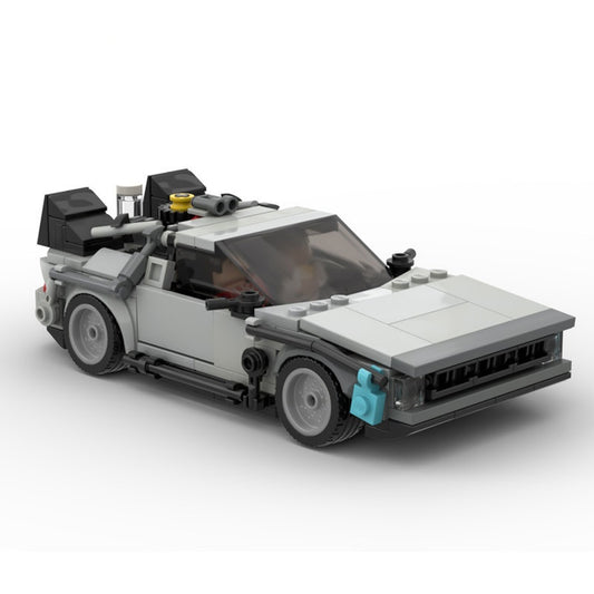 Retro Time Machine Gullwing Car Building Kit | LEGO-Compatible MOC - 1