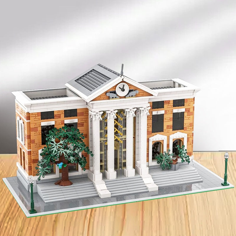 Retro Time Travel Courthouse Plaza Modular Building Kit | Compatible MOC - 1