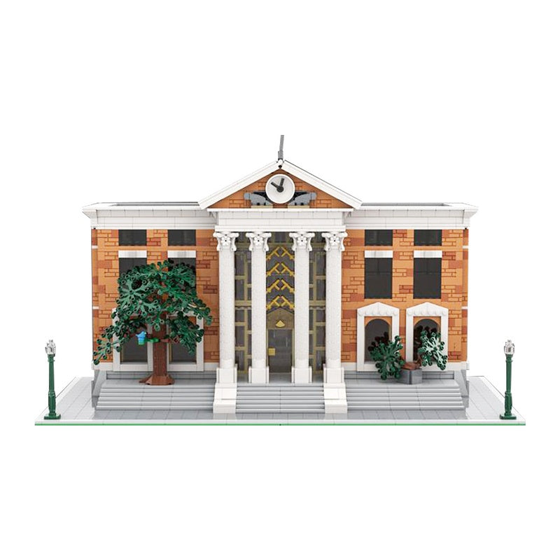Retro Time Travel Courthouse Plaza Modular Building Kit | Compatible MOC - 2