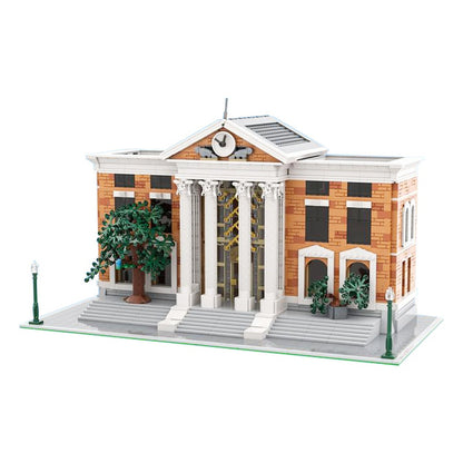 Retro Time Travel Courthouse Plaza Modular Building Kit | Compatible MOC - 3