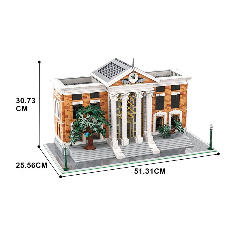 Retro Time Travel Courthouse Plaza Modular Building Kit | Compatible MOC - 4