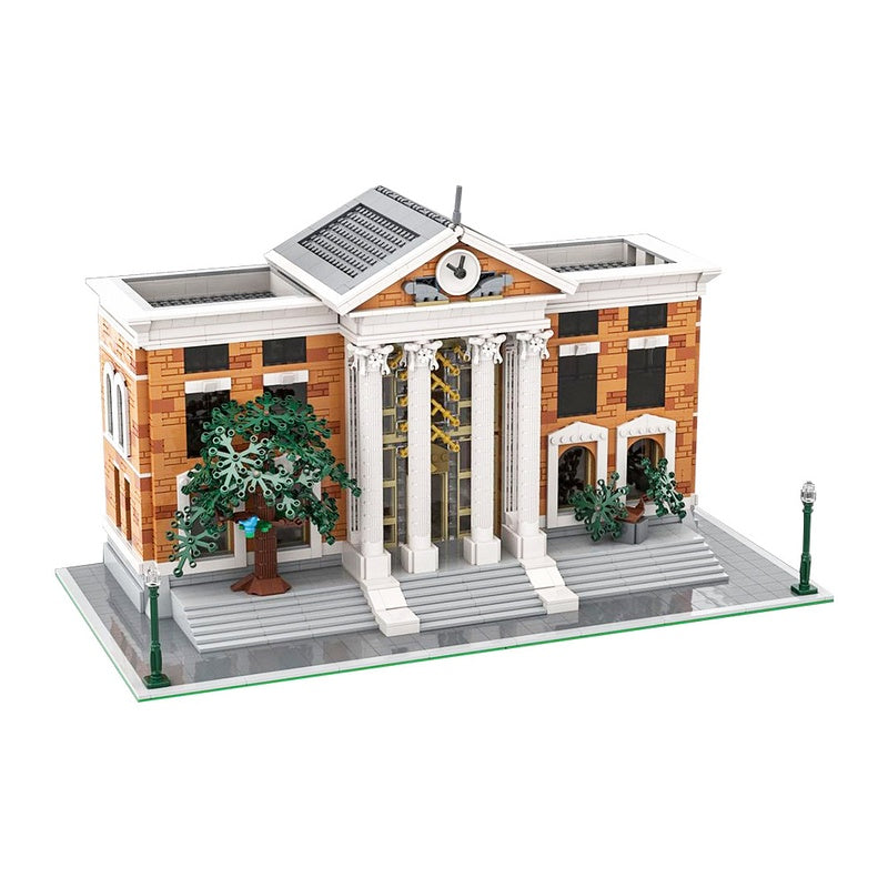 Retro Time Travel Courthouse Plaza Modular Building Kit | Compatible MOC - 5