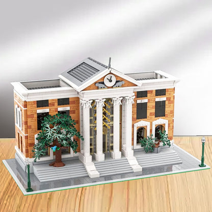 Retro Time Travel Courthouse Plaza Modular Building Kit | LEGO-Compatible MOC - 1