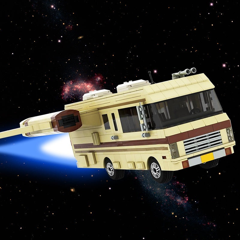 Retro Winged Space Camper MOC Building Kit | Futuristic Space RV - 9