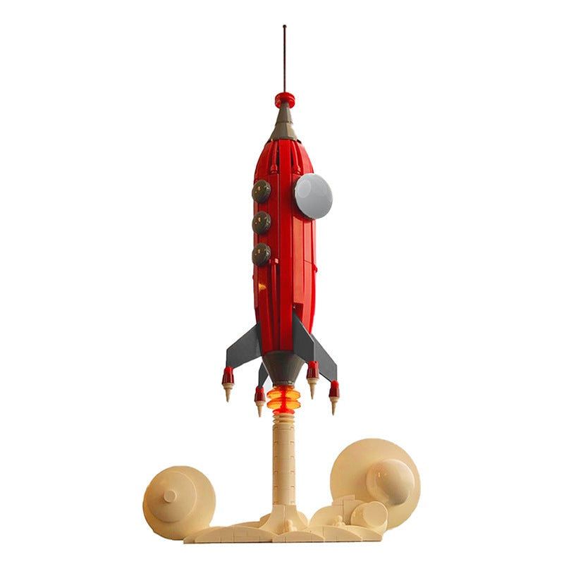 Retrofuturistic Rocketship MOC Building Kit | Futuristic Spacecraft Model - 3