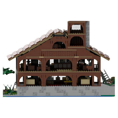 Riverside Lodge with Boat Dock & Gazebo MOC Building Kit - 3