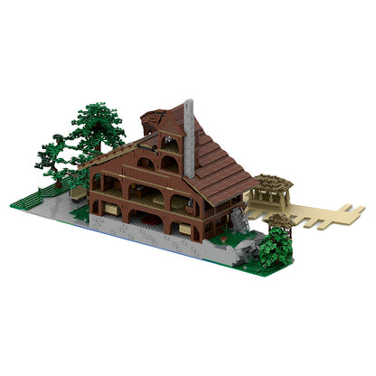 Riverside Lodge with Boat Dock & Gazebo MOC Building Kit - 4